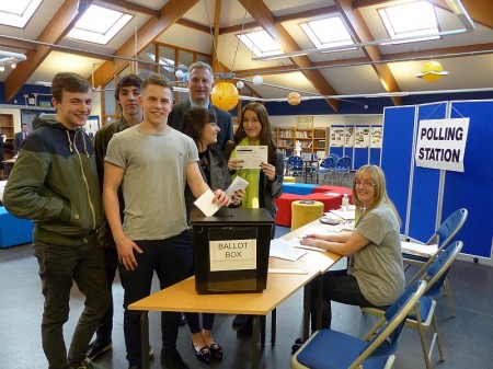 Young voters: Sixth form students from Downend School.